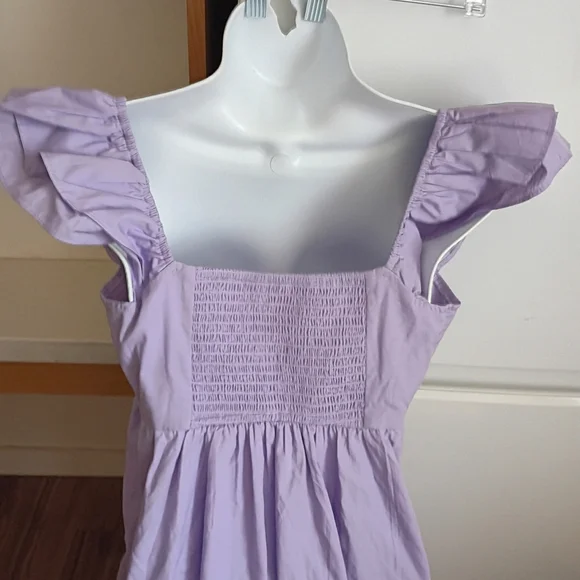 A&F Blogger Favorite Ruffle Flutter Sleeve Mini Dress sz S - Picture 7 of 10